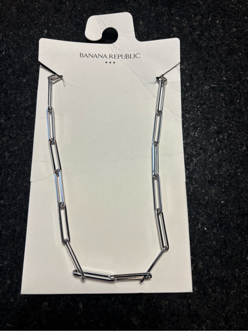 Banana Republic Silver-Tone Paperclip Link Necklace